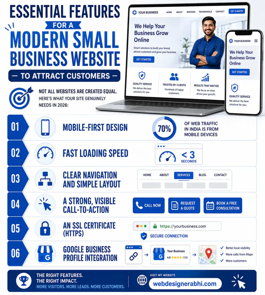 Why Your Small Business Needs a Website in 2026 And What It Should Actually Include 2 Essential Features for a Modern Small Business Website to Attract Customers